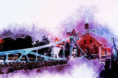 Wroclaw City Poland antika sanat eskizi çizimi