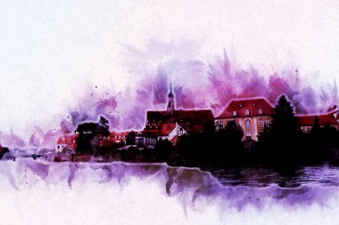 Wroclaw City Poland antika sanat eskizi çizimi