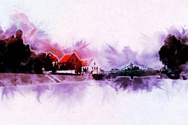 Wroclaw City Poland antika sanat eskizi çizimi