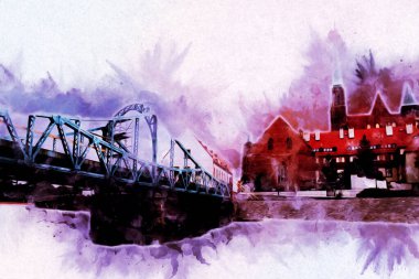 Wroclaw City Poland antika sanat eskizi çizimi