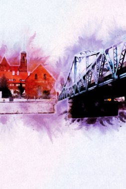 Wroclaw City Poland antika sanat eskizi çizimi