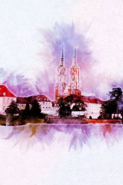 Wroclaw City Poland antika sanat eskizi çizimi