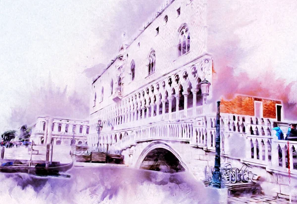 Venedik sanat eskizi çizimi eğlenceli tasarım antika retro