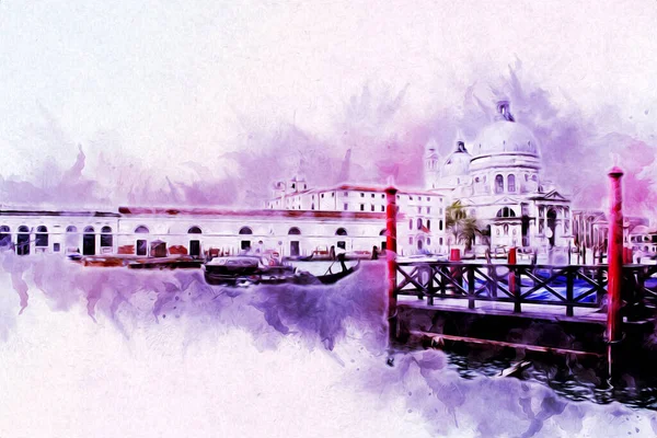 Venedik sanat eskizi çizimi eğlenceli tasarım antika retro