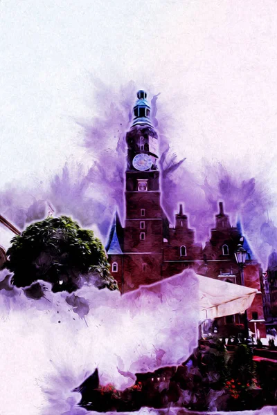 Wroclaw City Poland antika sanat eskizi çizimi