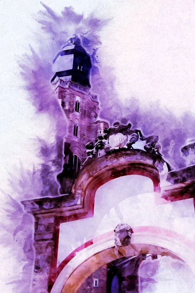 Wroclaw City Poland antika sanat eskizi çizimi