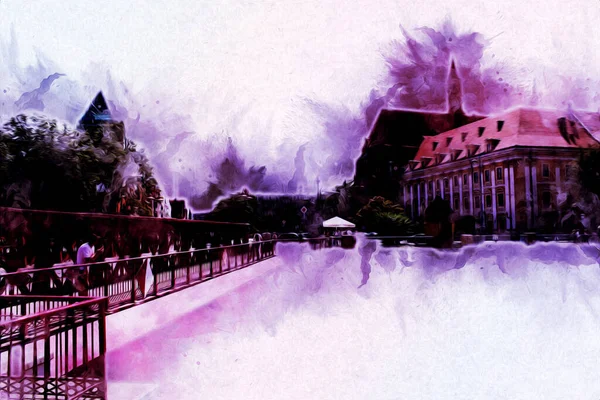 Wroclaw City Poland antika sanat eskizi çizimi