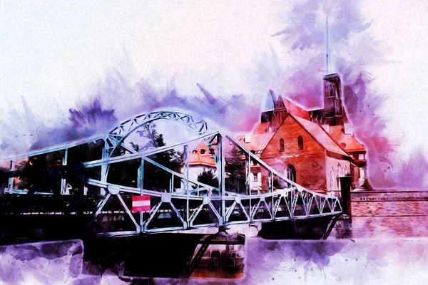 Wroclaw City Poland antika sanat eskizi çizimi