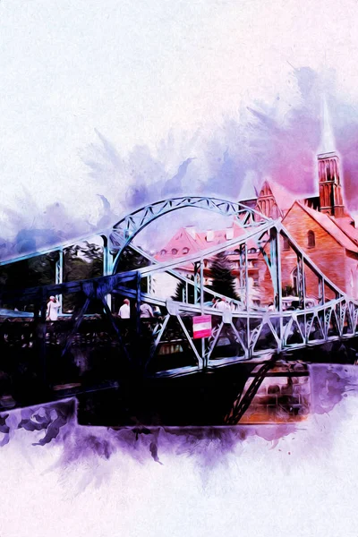 Wroclaw City Poland antika sanat eskizi çizimi