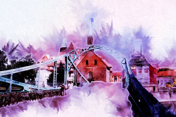 Wroclaw City Poland antika sanat eskizi çizimi