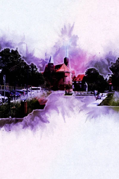 Wroclaw City Poland antika sanat eskizi çizimi