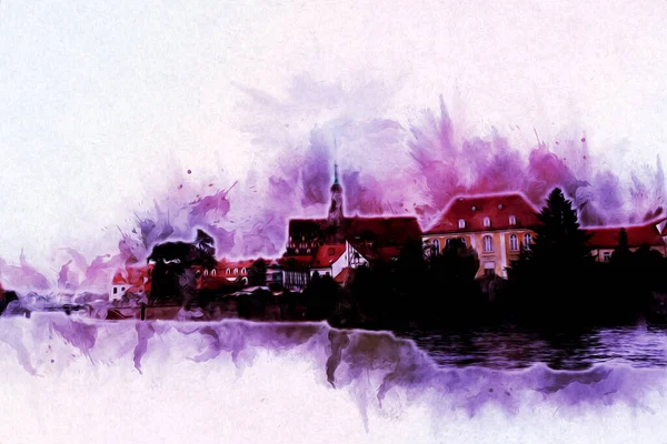 Wroclaw City Poland antika sanat eskizi çizimi