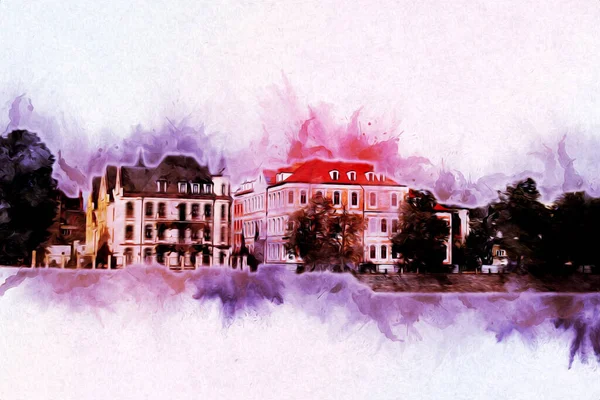 Wroclaw City Poland antika sanat eskizi çizimi