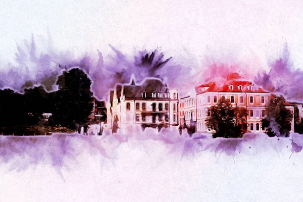 Wroclaw City Poland antika sanat eskizi çizimi