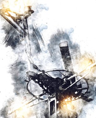 Donanma gemisinde askeri radar takibi, sanat eseri çizimi klasik.