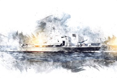 Askeri gemi, Atlantik Denizi 'nin engebeli çizimlerinden geçiyor.