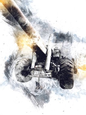 Savaş alanı topu askeri sanat çizimi çizimi