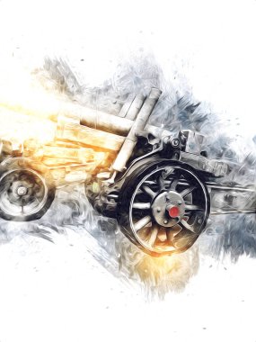 Savaş alanı topu askeri sanat çizimi çizimi