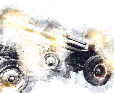 Savaş alanı topu askeri sanat çizimi çizimi