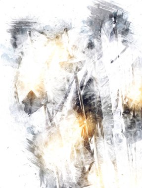 Rüzgarda dalgalanan renkli deniz yelkenli bayrakları sanat eseri çizimleri