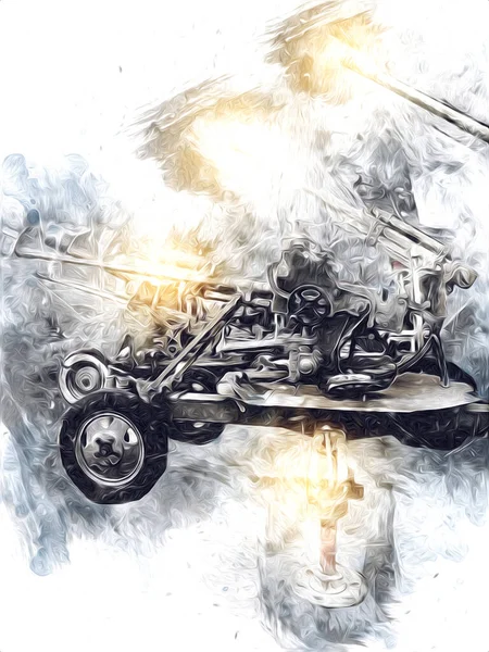 Uçaksavar silah sanatı illüstrasyon askeri çizim