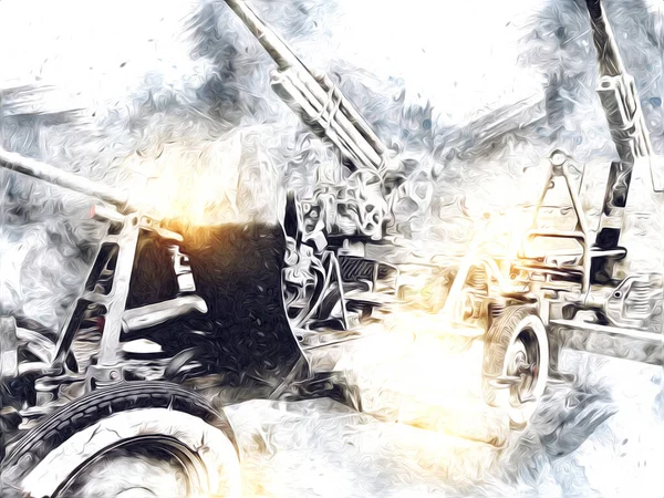 Aircraft Gun Art Illustration Military Drawing Sketch — 스톡 사진