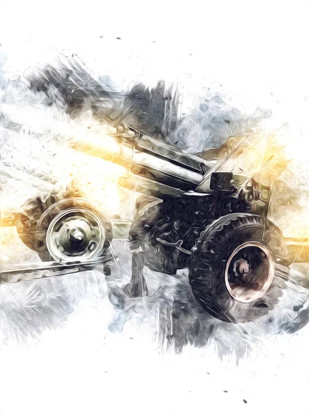 Battlefield Cannon Military Art Illustration Drawing Sketch — Stock Photo, Image