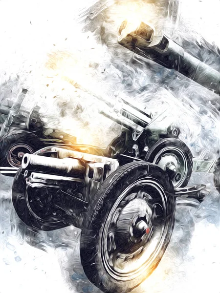 Savaş alanı topu askeri sanat çizimi çizimi