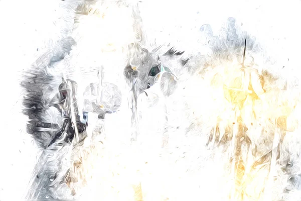 Rüzgarda dalgalanan renkli deniz yelkenli bayrakları sanat eseri çizimleri