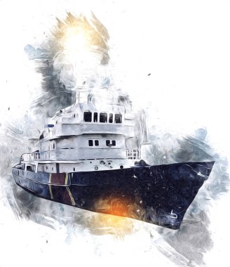 Yelkenli tekneler rıhtıma, liman sanatı illüstrasyonları klasik