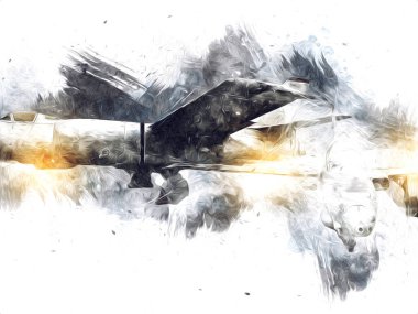 Amerikan savaş uçağı resim sanatı klasiği çiziyor.