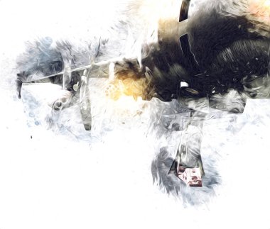 Amerikan savaş uçağı resim sanatı klasiği çiziyor.