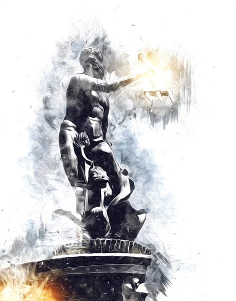 Polonya 'daki Gdansk şehrinin mimarisinin güzel bir görüntüsünün suluboya çizimi veya çizimi