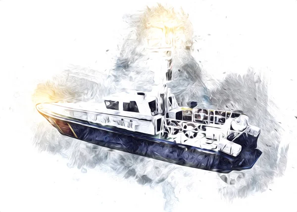 Yelkenli tekneler rıhtıma, liman sanatı illüstrasyonları klasik