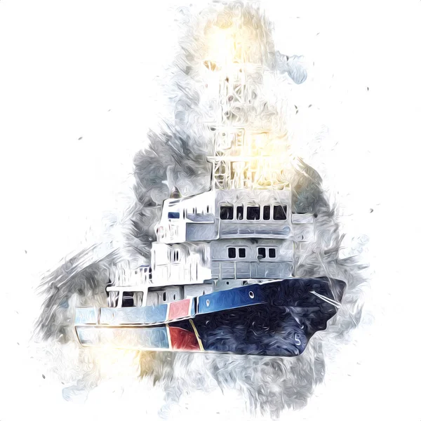 Yelkenli tekneler rıhtıma, liman sanatı illüstrasyonları klasik