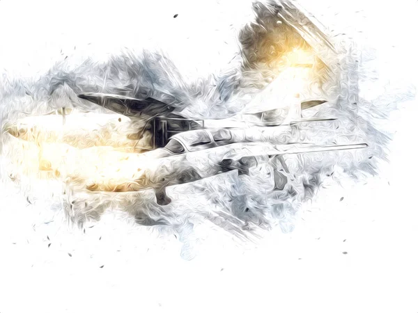 Amerikan savaş uçağı resim sanatı klasiği çiziyor.