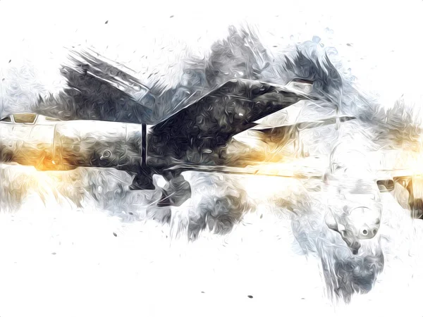 Amerikan savaş uçağı resim sanatı klasiği çiziyor.