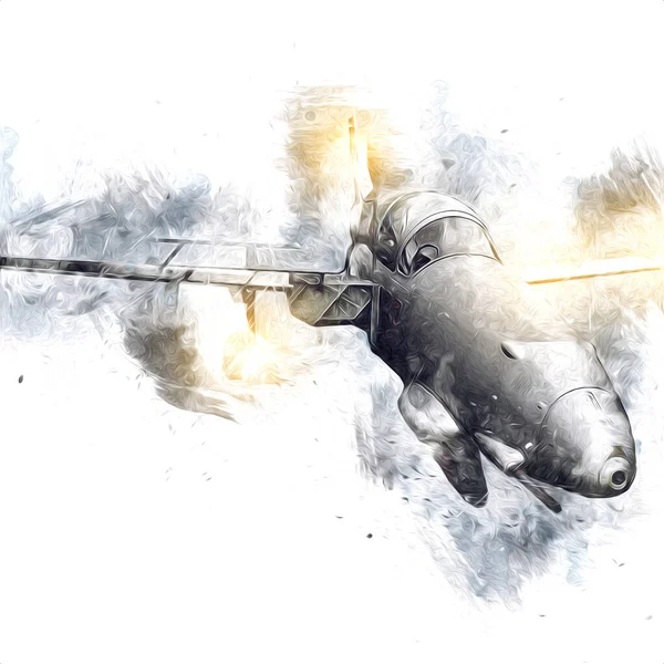 Avion Chasseur Réaction Américain Dessin Illustration Art Vintage — Photo