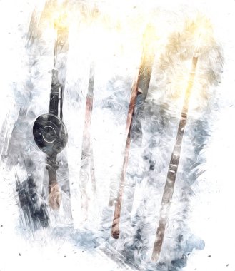 Tabanca, el yapımı klasik silah çizimi. İşleme biçimi eski tabancalar ayarlandı