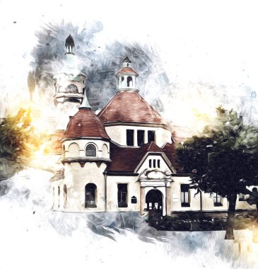 Sopot sanat çiziminde kare ve gezinti mimari dönüm noktası