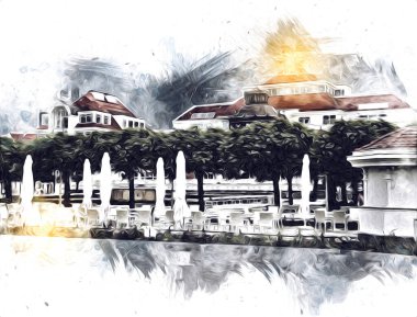 Sopot sanat çiziminde kare ve gezinti mimari dönüm noktası