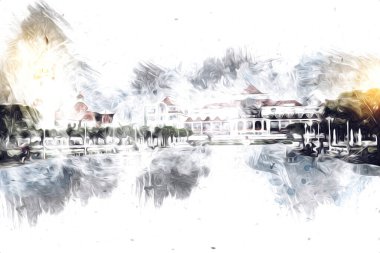 Sopot sanat çiziminde kare ve gezinti mimari dönüm noktası