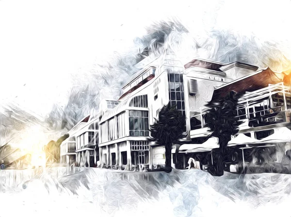 Sopot sanat çiziminde kare ve gezinti mimari dönüm noktası