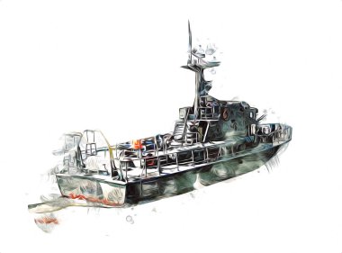 Askeri gemi, Atlantik Denizi 'nin engebeli çizimlerinden geçiyor.