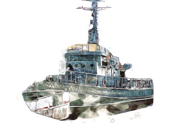 Askeri gemi, Atlantik Denizi 'nin engebeli çizimlerinden geçiyor.