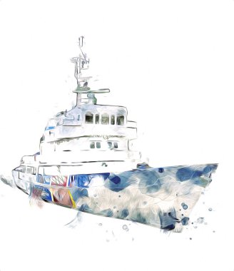 Yelkenli tekneler rıhtıma, liman sanatı illüstrasyonları klasik