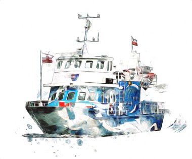 Yelkenli tekneler rıhtıma, liman sanatı illüstrasyonları klasik