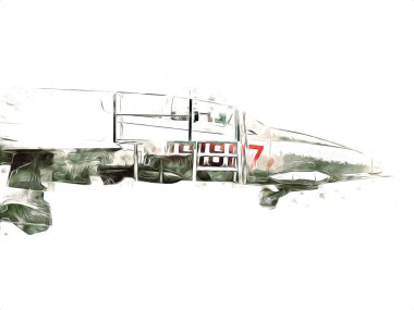 Amerikan savaş uçağı resim sanatı klasiği çiziyor.