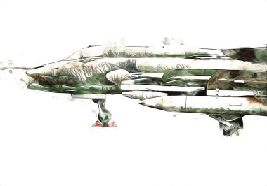 Amerikan savaş uçağı resim sanatı klasiği çiziyor.