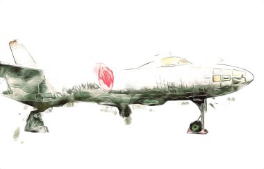 Amerikan savaş uçağı resim sanatı klasiği çiziyor.